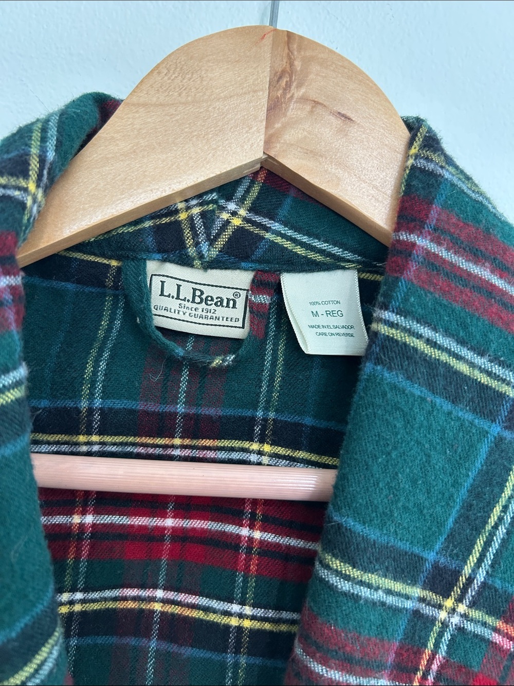 L.L. Bean Men’s Scotch Plaid 100% Cotton Flannel Robe Size Medium EUC - Picture 2 of 3